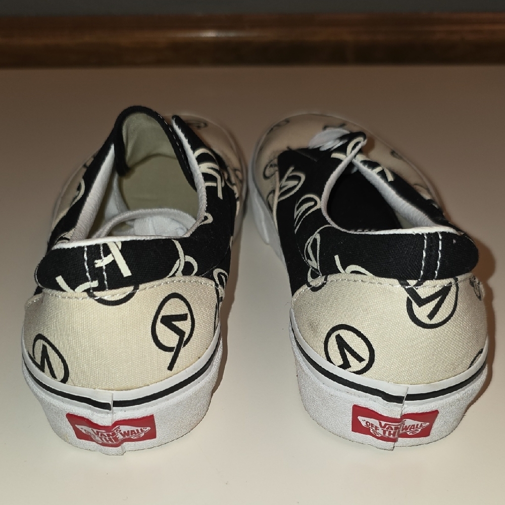 Vans Black and Cream Logo Sneakers - Picture 2 of 5